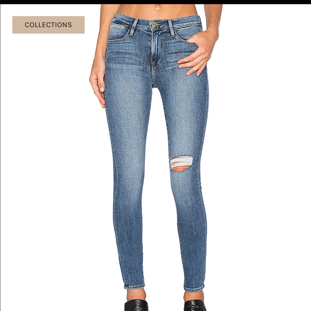Le high skinny distressed Frame denim